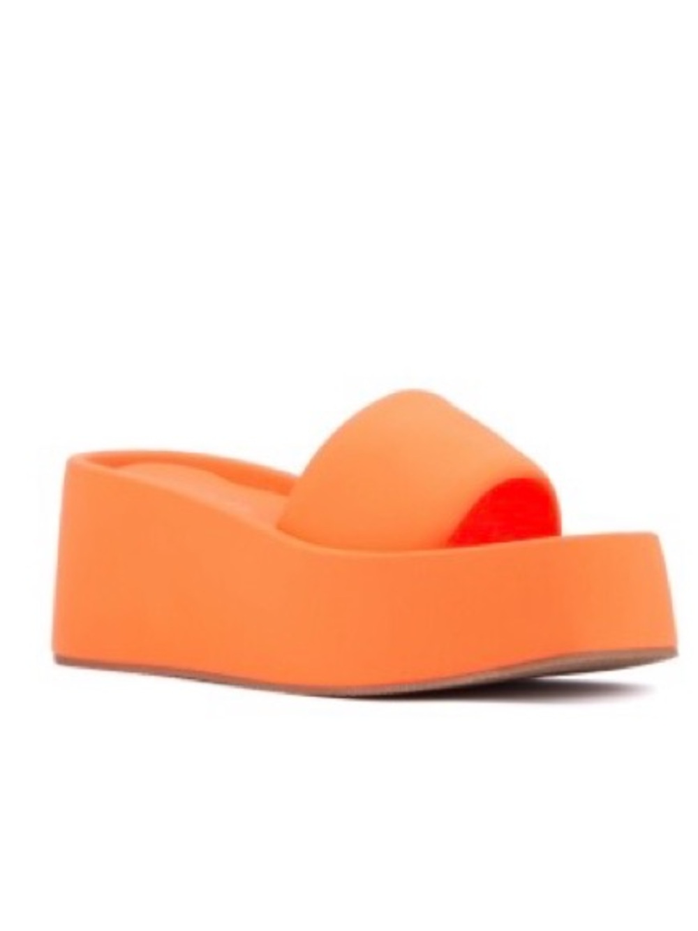 OLIVIA MILLER Orange Uproar Platform Slide Sandal